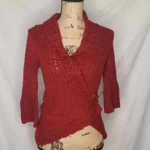 BKE Women's Faux Wrap Around Sweater Size S